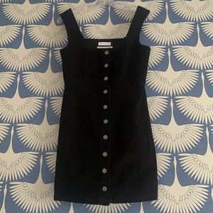 Urban Outfitters Black Corduroy Button Up Dress